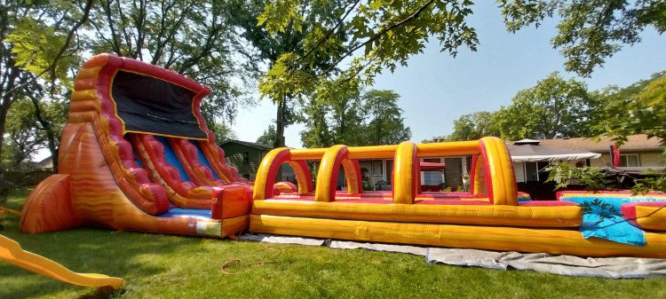 22 Foot Lava Mountain With 35 foot Slip N Slide